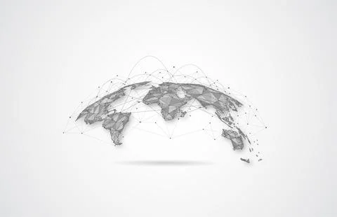 Global network connection. World map point and line composition concept Stock Illustration