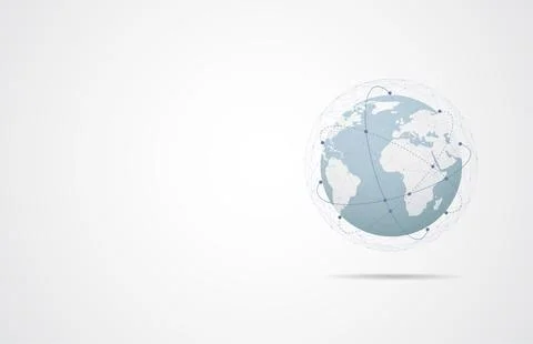 Global network connection. World map point and line composition concept Stock Illustration