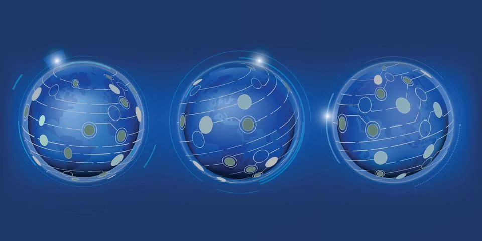 Global network connection World map abstract technology Stock Illustration