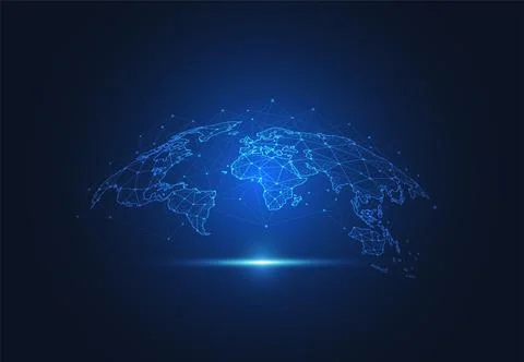 Global network connection. World map point and line composition concept Stock Illustration
