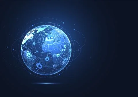 Global network connection. World map point and line composition concept Stock Illustration