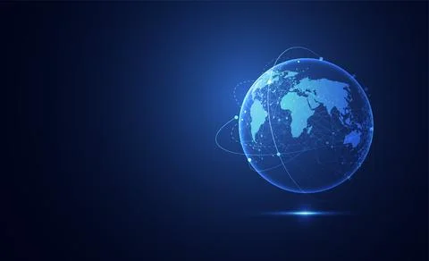 Global network connection. World map point and line composition concept Stock Illustration