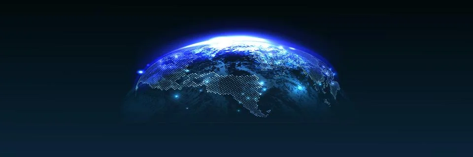 Global network connection. World map point and line composition concept of Stock Illustration