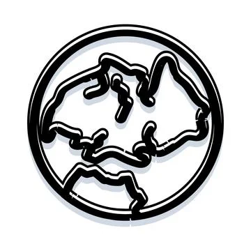 Global network connection world map icon design Stock Illustration
