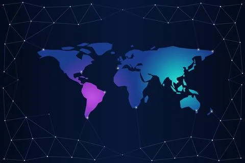 Global Network Connection World Map Illustration 스톡 일러스트