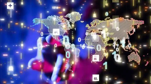 A Global network connection. World map point Fotos de archivo