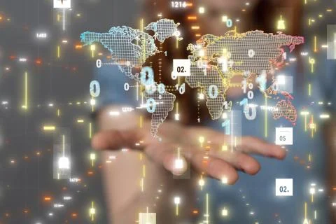 A Global network connection. World map point Stock Photos