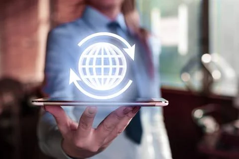 Global network connection. World Technology map point and line composition... Stock Photos
