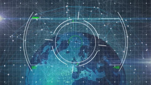 Global network connections and data processing animation over Earth from space Stock Footage 304840215