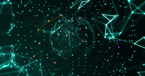 Global network connections and data points animation over digital Earth 스톡 동영상 305431699