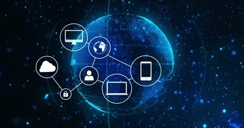 Global network connections and data exchange animation over digital globe Stock Footage 329169772