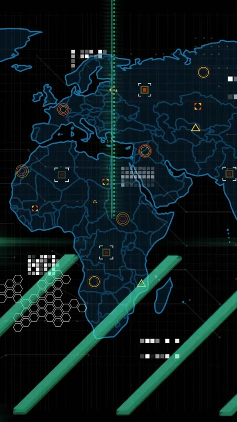 Global network connections and data processing animation over world map Stock Footage 342015750