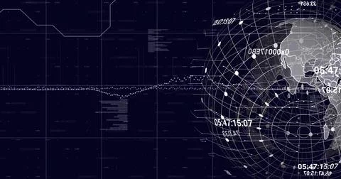 Global network connections and data points image over world map 스톡 일러스트