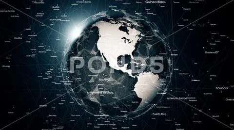 Global network connections around the earth Stock Illustration