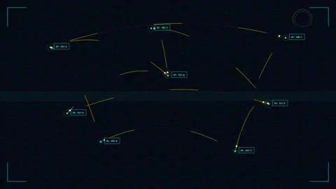 Global Network Connections Digital World Map Data Flow Futuristic Technology 動画素材 347560879
