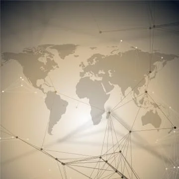 Global network connections, geometric design, technology digital concept. Abs Stock Illustration