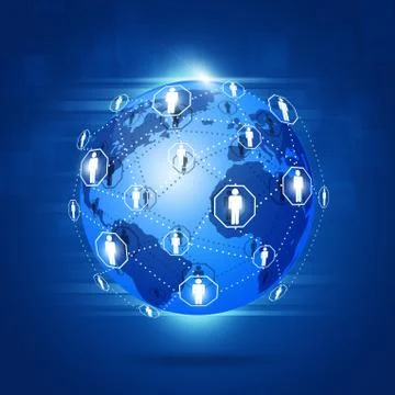 Global Network Connections Stock Illustration