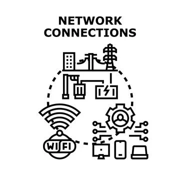 Global network connections linking devices and users Stock Illustration