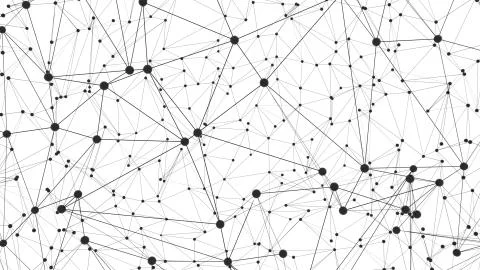 Global network connections with points and lines Stock Illustration