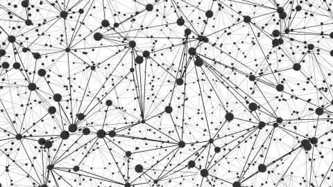 Global network connections with points and lines 스톡 일러스트