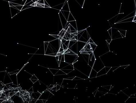 Global network connections with points and lines. Wireframe of design. 3d 스톡 일러스트