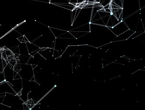 Global network connections with points and lines. Wireframe of design. 3d Stock-Illustration