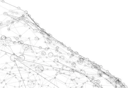 Global network connections with points and lines Stock Illustration
