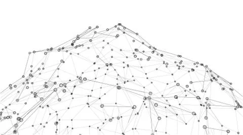 Global network connections with points and lines Illustrazione stock