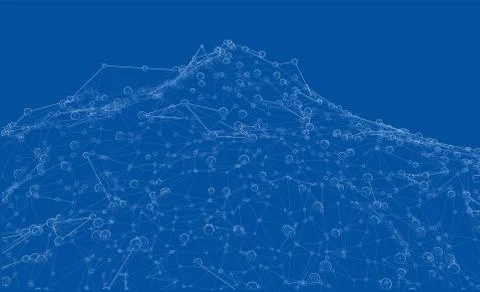 Global network connections with points and lines Illustrazione stock