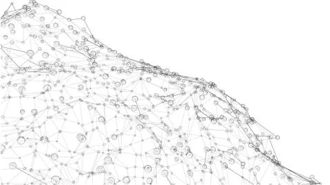 Global network connections with points and lines Stock Illustration