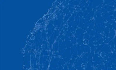 Global network connections with points and lines Illustrazione stock