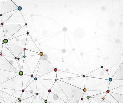 Global network connections with points and lines. Abstract technology backgro Stock Illustration