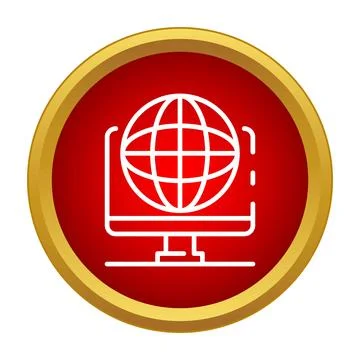 Global network connectivity with computer screen icon イラスト素材