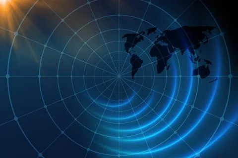 Global network, connectivity concept in the world, 3d illustration Stock Illustration