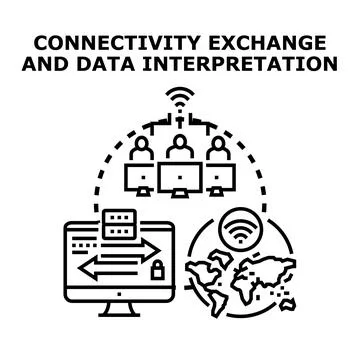 Global network connectivity exchanging digital data Stock Illustration
