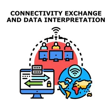 Global network connectivity exchanging digital data Stock Illustration