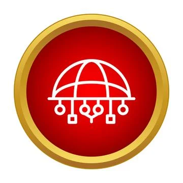 Global network connectivity icon with data flow Stock Illustration