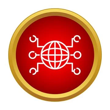 Global network connectivity icon representing internet technology Stock Illustration