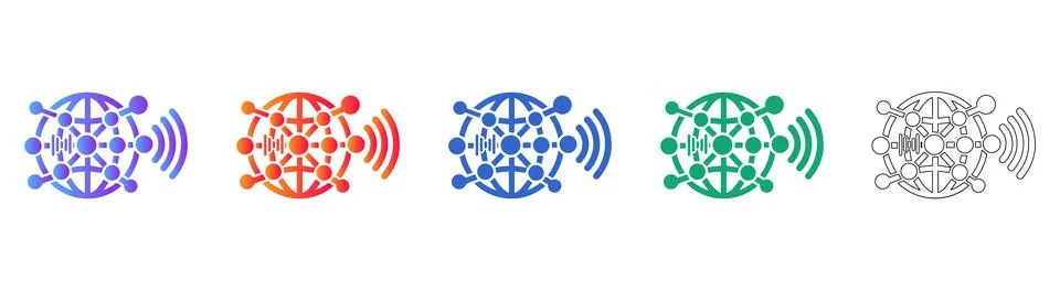 Global Network Connectivity Icon Set イラスト素材