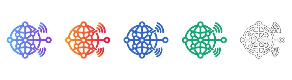 Global Network Connectivity Icons Stock Illustration