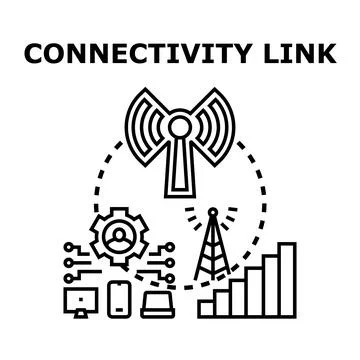 Global network connectivity linking digital devices and user accounts Stock Illustration