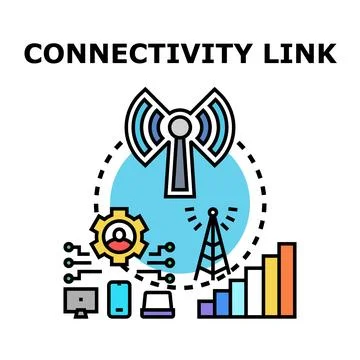 Global network connectivity linking digital devices and user accounts Stock Illustration
