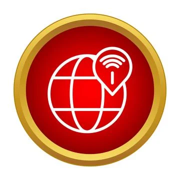 Global network connectivity with wireless internet location icon Stock Illustration