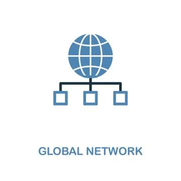 Global Network creative icon in two colors. Premium style design from web dev Stock Illustration
