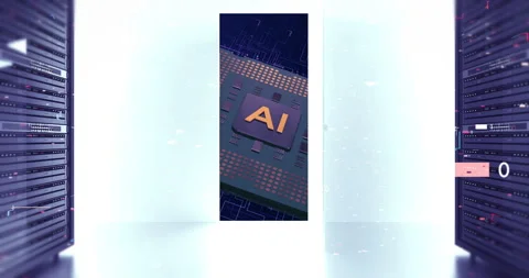 Global network data center with server racks and technology animation. Stock Footage 332285120