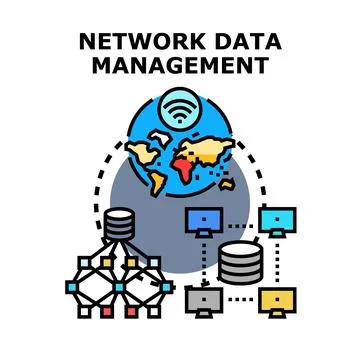 Global network data management and digital connection concept Stock Illustration