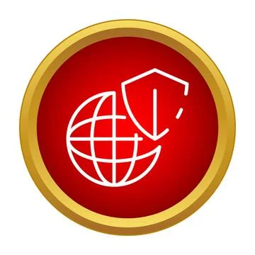 Global network data protection and cyber security icon Stock Illustration