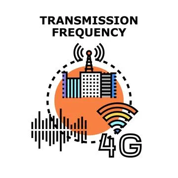 Global network data transmission frequency concept Stock Illustration