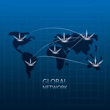 Global network design concept Illustrazione stock