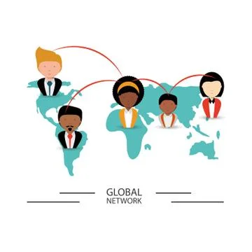 Global network design concept Illustrazione stock